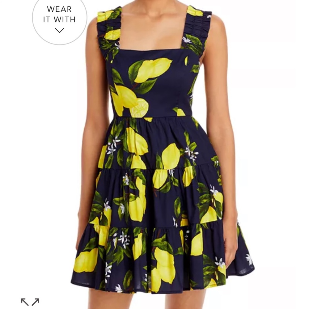 Aqua Navy and Lemon Dress - XS